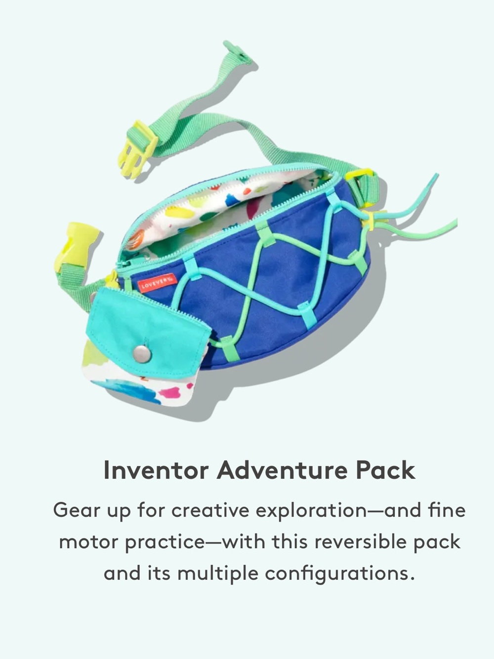 Lovevery Inventor Adventure Pack | Reversible Fanny Pack |
Connector Kit